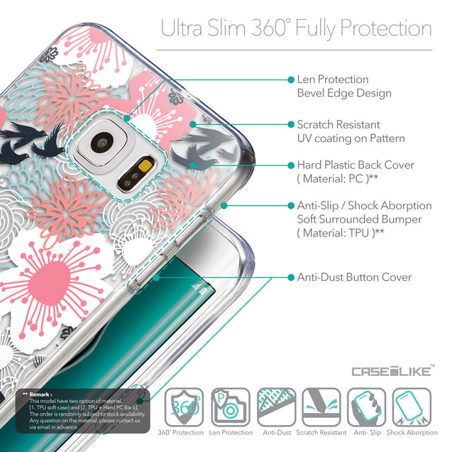 Details in English - CASEiLIKE Samsung Galaxy S6 Edge Plus back cover Japanese Floral 2255