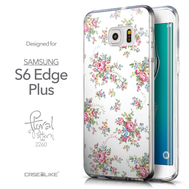 Front & Side View - CASEiLIKE Samsung Galaxy S6 Edge Plus back cover Floral Rose Classic 2260