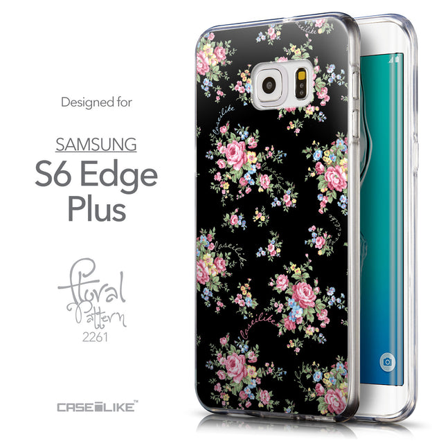 Front & Side View - CASEiLIKE Samsung Galaxy S6 Edge Plus back cover Floral Rose Classic 2261