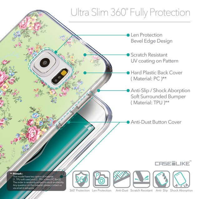 Details in English - CASEiLIKE Samsung Galaxy S6 Edge Plus back cover Floral Rose Classic 2262