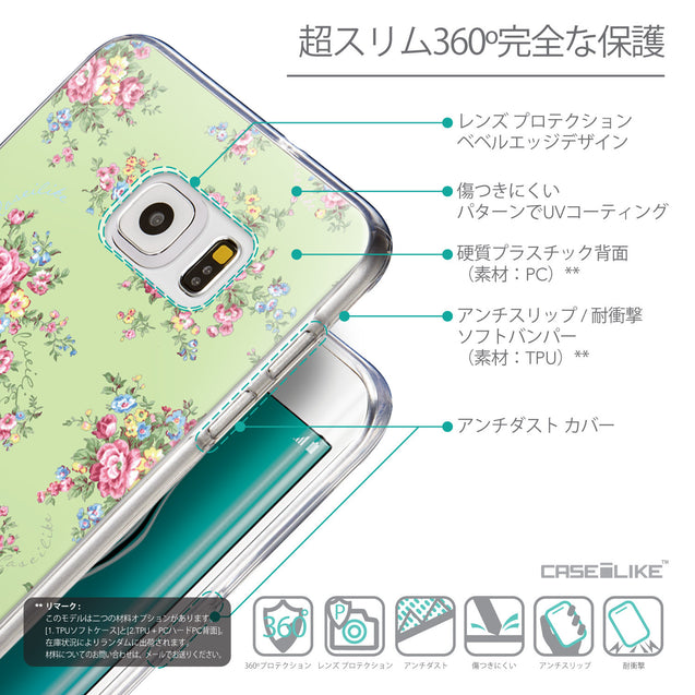 Details in Japanese - CASEiLIKE Samsung Galaxy S6 Edge Plus back cover Floral Rose Classic 2262