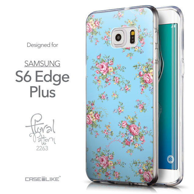 Front & Side View - CASEiLIKE Samsung Galaxy S6 Edge Plus back cover Floral Rose Classic 2263