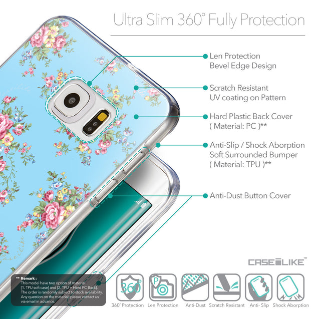 Details in English - CASEiLIKE Samsung Galaxy S6 Edge Plus back cover Floral Rose Classic 2263