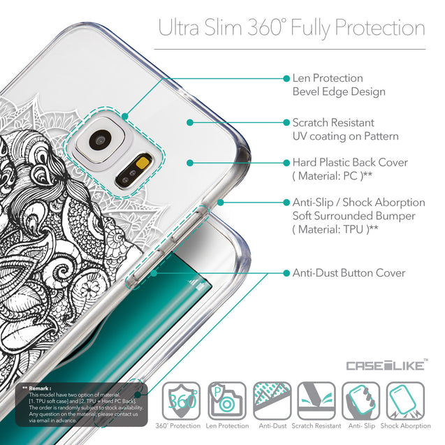 Details in English - CASEiLIKE Samsung Galaxy S6 Edge Plus back cover Mandala Art 2300