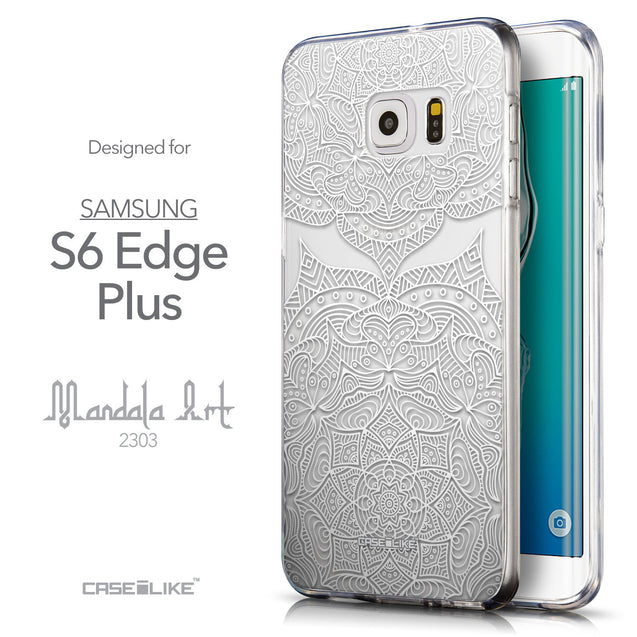 Front & Side View - CASEiLIKE Samsung Galaxy S6 Edge Plus back cover Mandala Art 2303