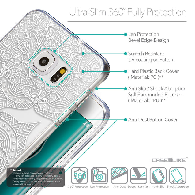 Details in English - CASEiLIKE Samsung Galaxy S6 Edge Plus back cover Mandala Art 2303