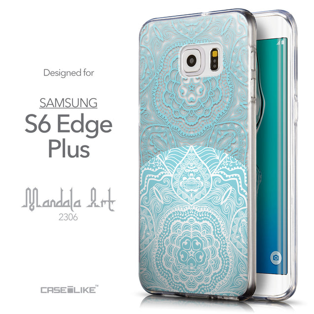 Front & Side View - CASEiLIKE Samsung Galaxy S6 Edge Plus back cover Mandala Art 2306
