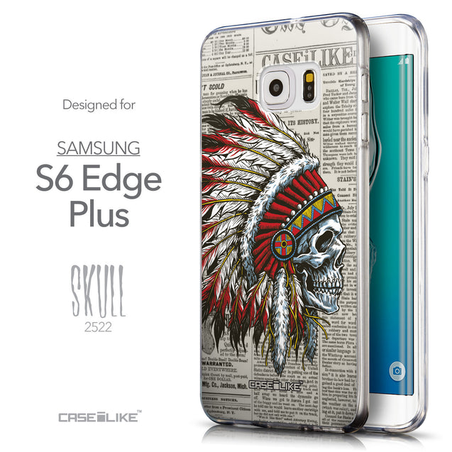 Front & Side View - CASEiLIKE Samsung Galaxy S6 Edge Plus back cover Art of Skull 2522