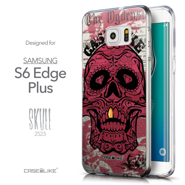 Front & Side View - CASEiLIKE Samsung Galaxy S6 Edge Plus back cover Art of Skull 2523