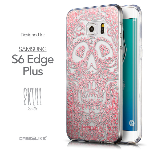 Front & Side View - CASEiLIKE Samsung Galaxy S6 Edge Plus back cover Art of Skull 2525