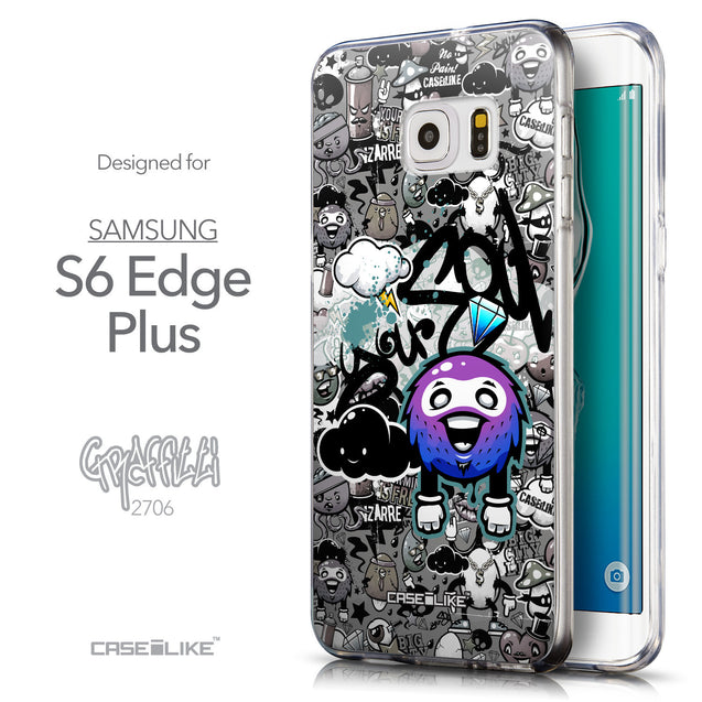 Front & Side View - CASEiLIKE Samsung Galaxy S6 Edge Plus back cover Graffiti 2706