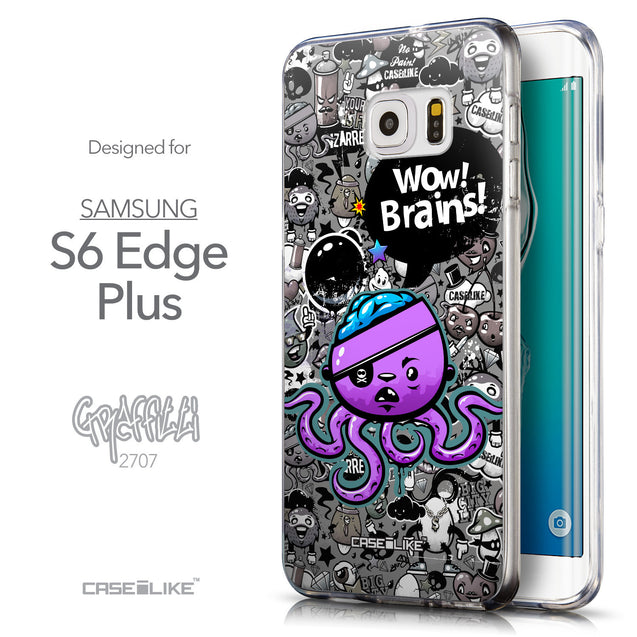 Front & Side View - CASEiLIKE Samsung Galaxy S6 Edge Plus back cover Graffiti 2707