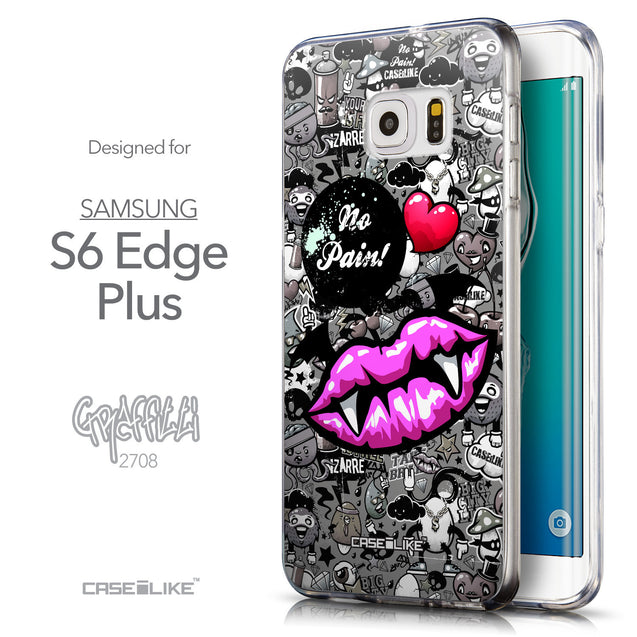 Front & Side View - CASEiLIKE Samsung Galaxy S6 Edge Plus back cover Graffiti 2708