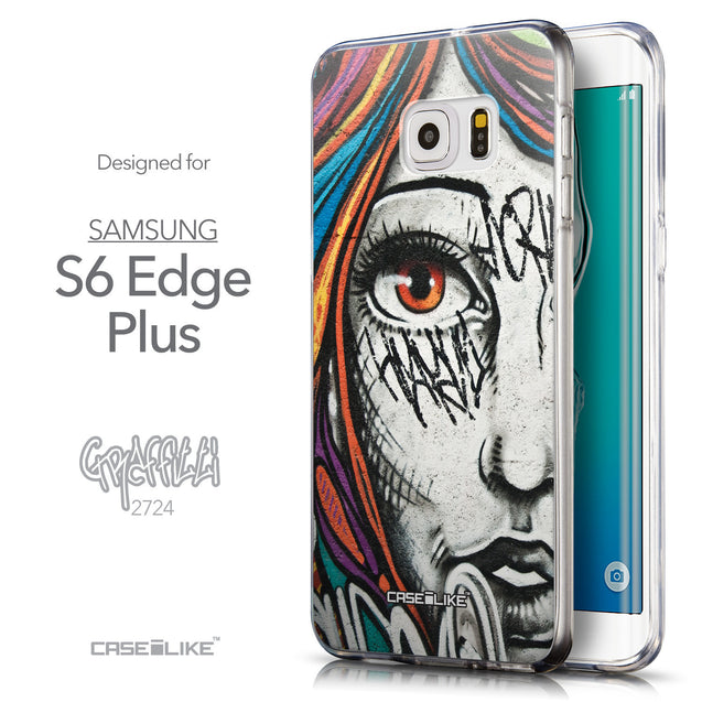 Front & Side View - CASEiLIKE Samsung Galaxy S6 Edge Plus back cover Graffiti Girl 2724