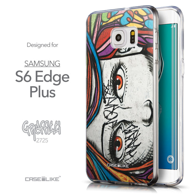 Front & Side View - CASEiLIKE Samsung Galaxy S6 Edge Plus back cover Graffiti Girl 2725