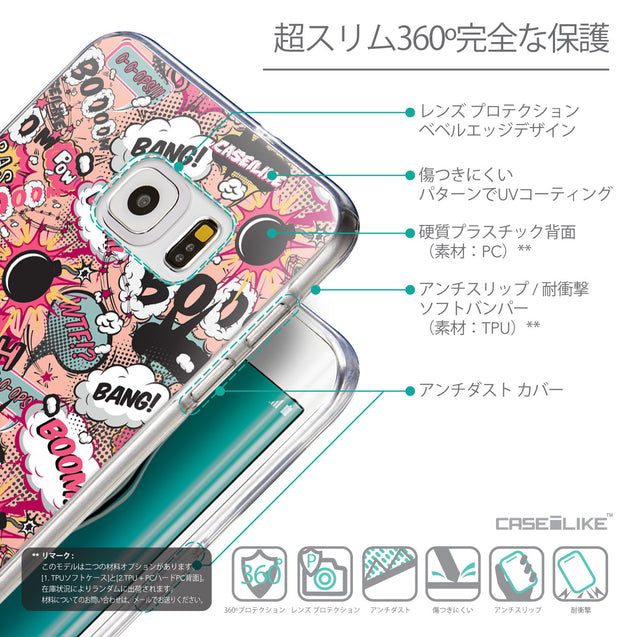 Details in Japanese - CASEiLIKE Samsung Galaxy S6 Edge Plus back cover Comic Captions Pink 2912