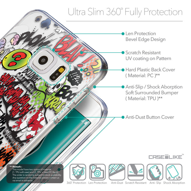 Details in English - CASEiLIKE Samsung Galaxy S6 Edge Plus back cover Comic Captions 2914