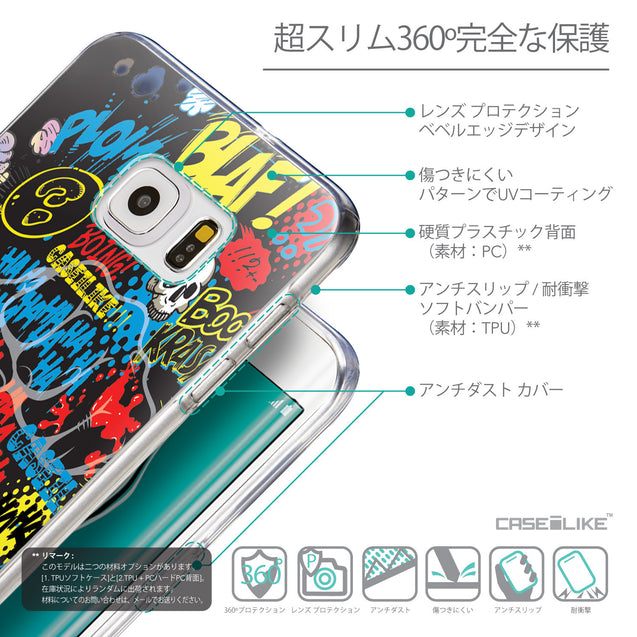 Details in Japanese - CASEiLIKE Samsung Galaxy S6 Edge Plus back cover Comic Captions Black 2915