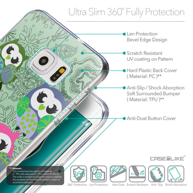 Details in English - CASEiLIKE Samsung Galaxy S6 Edge Plus back cover Owl Graphic Design 3313