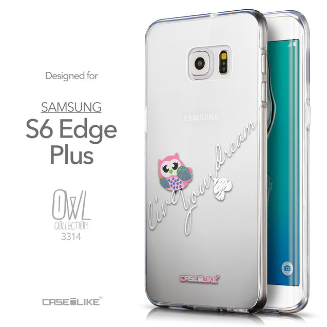 Front & Side View - CASEiLIKE Samsung Galaxy S6 Edge Plus back cover Owl Graphic Design 3314