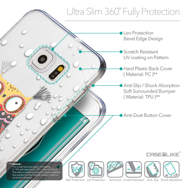 Details in English - CASEiLIKE Samsung Galaxy S6 Edge Plus back cover Owl Graphic Design 3317