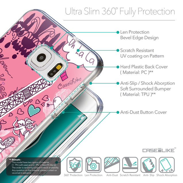 Details in English - CASEiLIKE Samsung Galaxy S6 Edge Plus back cover Paris Holiday 3905