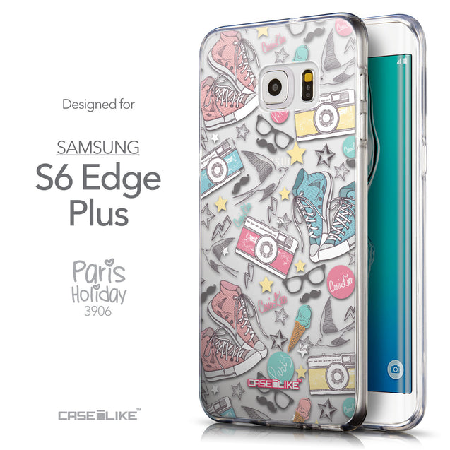 Front & Side View - CASEiLIKE Samsung Galaxy S6 Edge Plus back cover Paris Holiday 3906