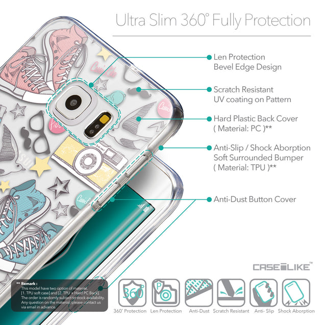 Details in English - CASEiLIKE Samsung Galaxy S6 Edge Plus back cover Paris Holiday 3906