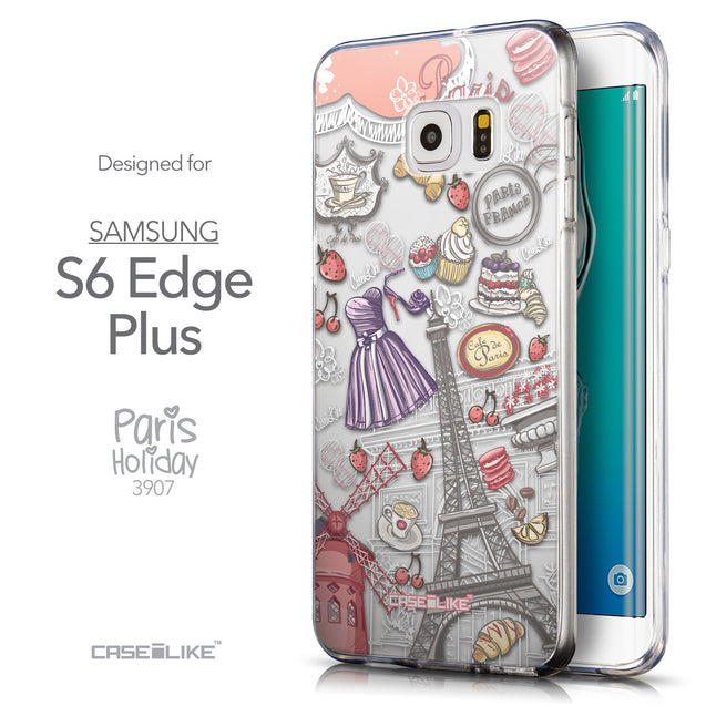 Front & Side View - CASEiLIKE Samsung Galaxy S6 Edge Plus back cover Paris Holiday 3907