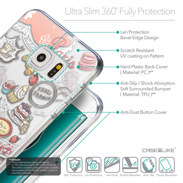 Details in English - CASEiLIKE Samsung Galaxy S6 Edge Plus back cover Paris Holiday 3907