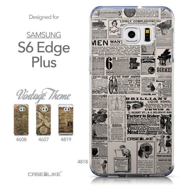 Collection - CASEiLIKE Samsung Galaxy S6 Edge Plus back cover Vintage Newspaper Advertising 4818