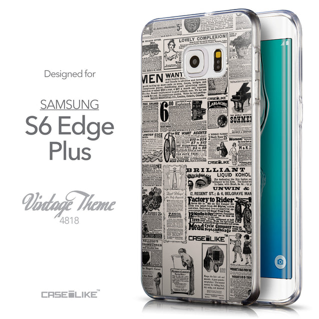 Front & Side View - CASEiLIKE Samsung Galaxy S6 Edge Plus back cover Vintage Newspaper Advertising 4818