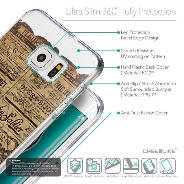 Details in English - CASEiLIKE Samsung Galaxy S6 Edge Plus back cover Vintage Newspaper Advertising 4819
