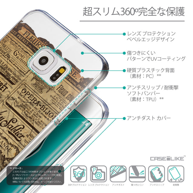 Details in Japanese - CASEiLIKE Samsung Galaxy S6 Edge Plus back cover Vintage Newspaper Advertising 4819