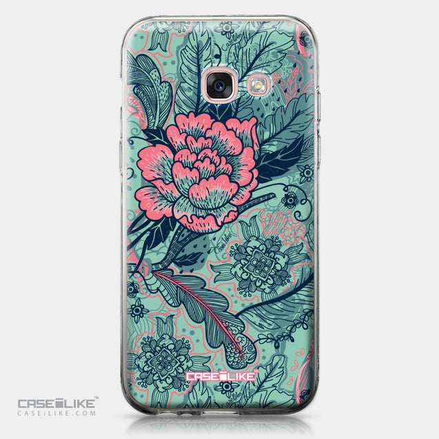 Samsung Galaxy A3 (2017) case Vintage Roses and Feathers Turquoise 2253 | CASEiLIKE.com