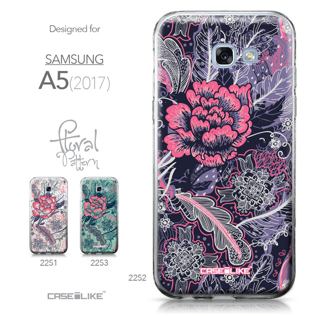 Samsung Galaxy A5 (2017) case Vintage Roses and Feathers Blue 2252 Collection | CASEiLIKE.com