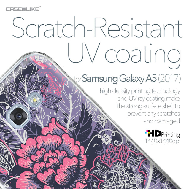 Samsung Galaxy A5 (2017) case Vintage Roses and Feathers Blue 2252 with UV-Coating Scratch-Resistant Case | CASEiLIKE.com