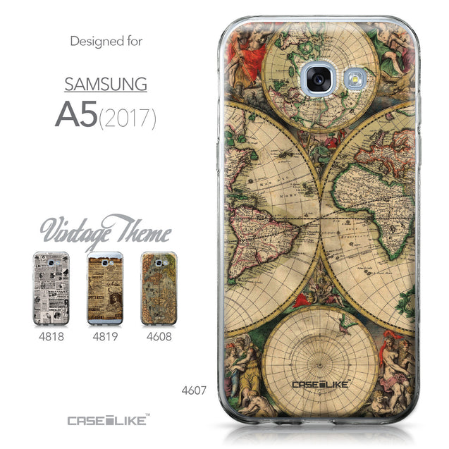 Samsung Galaxy A5 (2017) case World Map Vintage 4607 Collection | CASEiLIKE.com