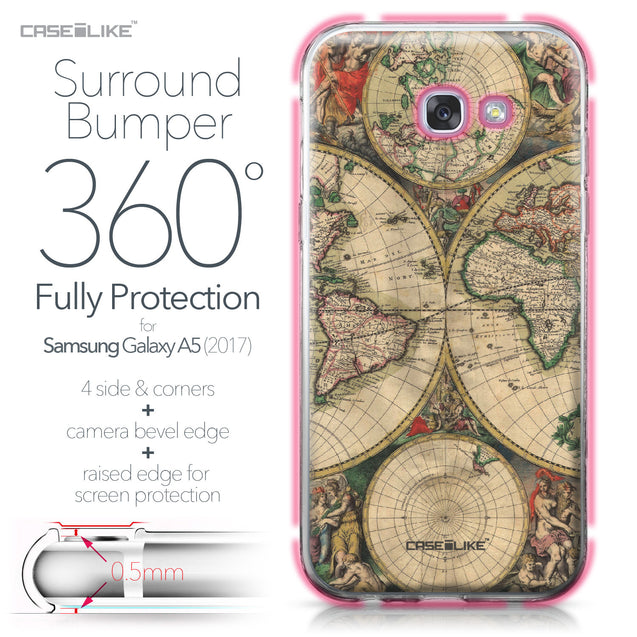 Samsung Galaxy A5 (2017) case World Map Vintage 4607 Bumper Case Protection | CASEiLIKE.com