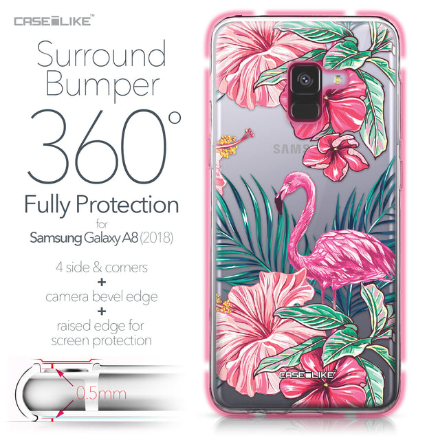 Samsung Galaxy A8 (2018) case Tropical Flamingo 2239 Bumper Case Protection | CASEiLIKE.com