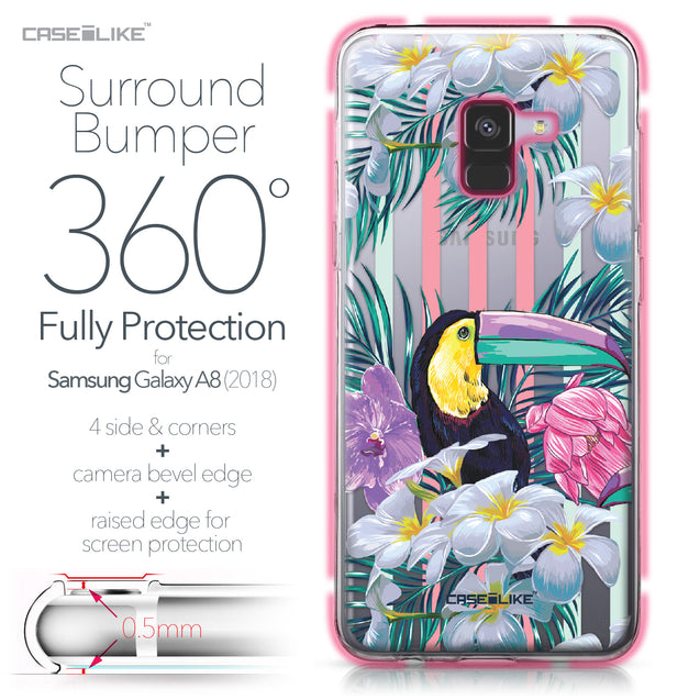 Samsung Galaxy A8 (2018) case Tropical Floral 2240 Bumper Case Protection | CASEiLIKE.com