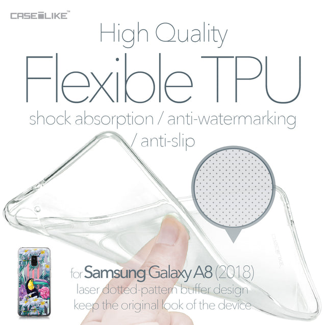 Samsung Galaxy A8 (2018) case Tropical Floral 2240 Soft Gel Silicone Case | CASEiLIKE.com