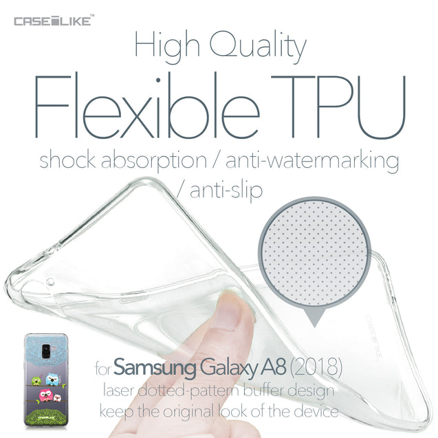 Samsung Galaxy A8 (2018) case Owl Graphic Design 3318 Soft Gel Silicone Case | CASEiLIKE.com
