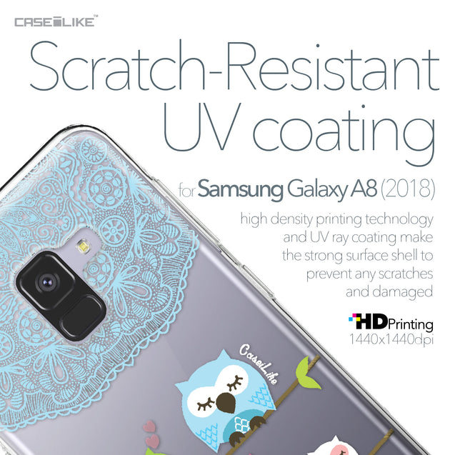Samsung Galaxy A8 (2018) case Owl Graphic Design 3318 with UV-Coating Scratch-Resistant Case | CASEiLIKE.com