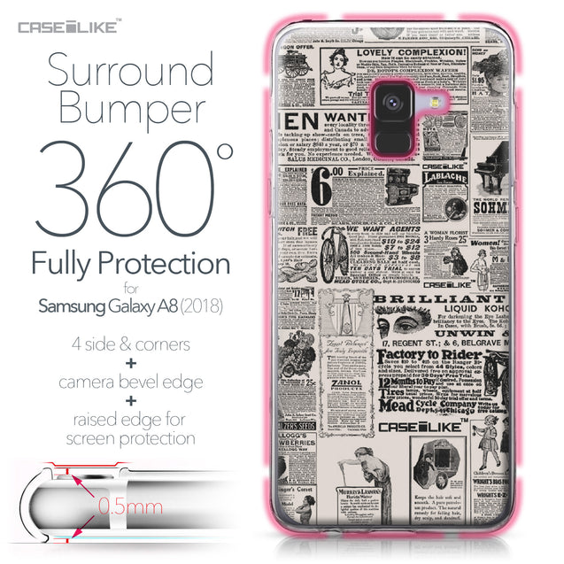 Samsung Galaxy A8 (2018) case Vintage Newspaper Advertising 4818 Bumper Case Protection | CASEiLIKE.com