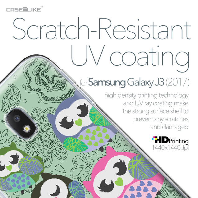 Samsung Galaxy J3 (2017) case Owl Graphic Design 3313 with UV-Coating Scratch-Resistant Case | CASEiLIKE.com
