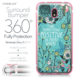 Samsung Galaxy J5 (2017) case Blooming Flowers Turquoise 2249 Bumper Case Protection | CASEiLIKE.com