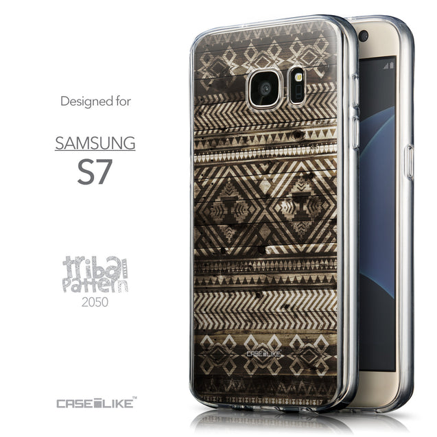 Front & Side View - CASEiLIKE Samsung Galaxy S7 back cover Indian Tribal Theme Pattern 2050