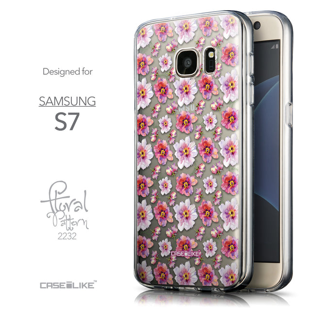 Front & Side View - CASEiLIKE Samsung Galaxy S7 back cover Watercolor Floral 2232