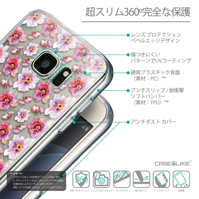Details in Japanese - CASEiLIKE Samsung Galaxy S7 back cover Watercolor Floral 2232